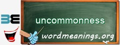 WordMeaning blackboard for uncommonness